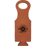 Logo & Tag Line Leatherette Wine Tote - Single-Sided (Personalized)