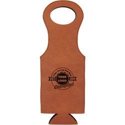 Logo & Tag Line Leatherette Wine Tote (Personalized)