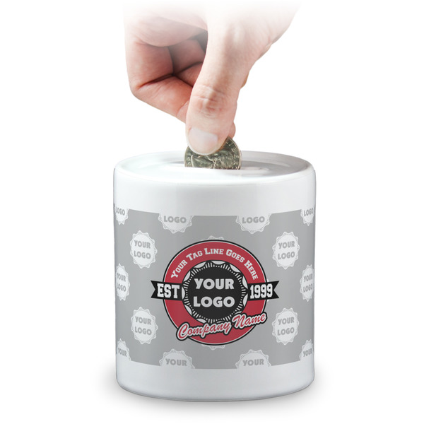 Custom Logo & Tag Line Coin Bank (Personalized)
