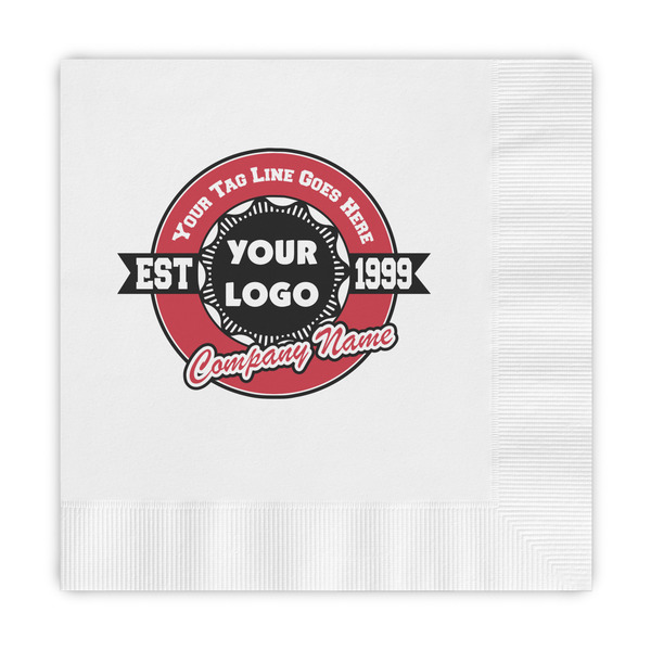 Custom Logo & Tag Line Embossed Decorative Napkins (Personalized)