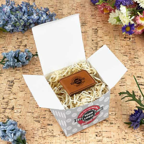 Logo & Tag Line Cubic Gift Box - In Context