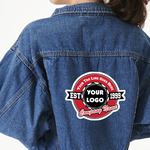 Logo & Tag Line Twill Iron On Patch - Custom Shape - 2XL - Set of 4 (Personalized)