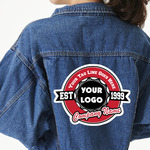 Logo & Tag Line Twill Iron On Patch - Custom Shape - 3XL - Single (Personalized)