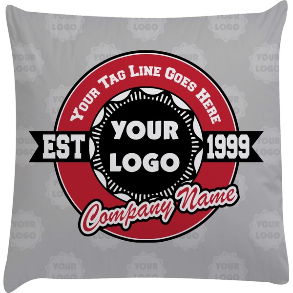 Custom Logo & Tag Line Decorative Pillow Case w/ Logos
