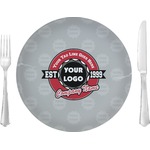 Logo & Tag Line Glass Lunch / Dinner Plate 10" -  Single (Personalized)