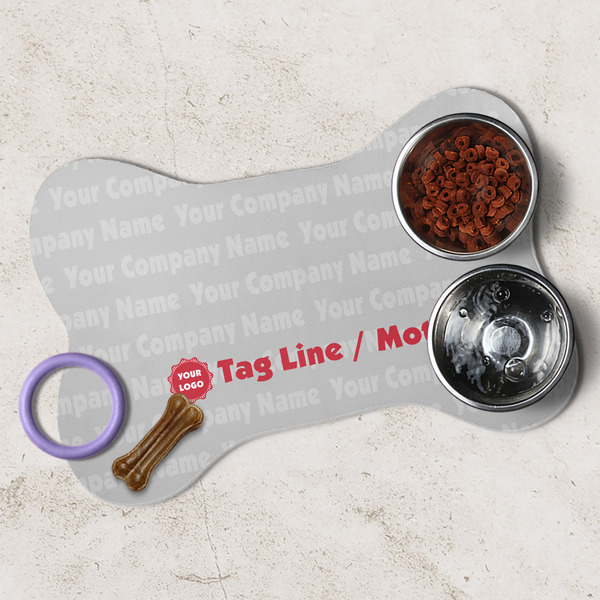 Logo & Tag Line Dog Bone Shaped Mat Lifestyle