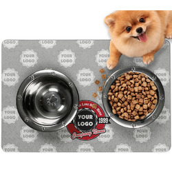 Logo & Tag Line Dog Food Mat - Small w/ Logos