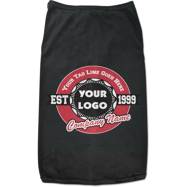 Custom Logo & Tag Line Black Pet Shirt - 3XL (Personalized)