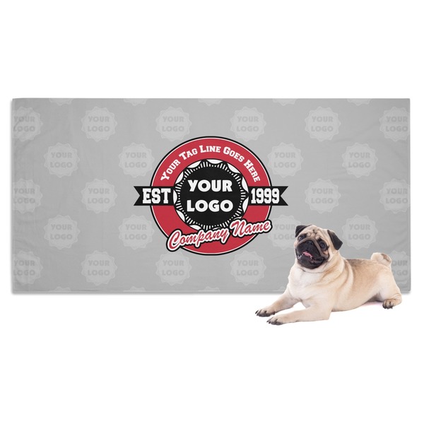 Custom Logo & Tag Line Dog Towel w/ Logos