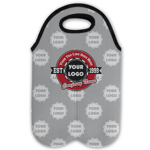 Logo & Tag Line Double Wine Tote - Flat (new)