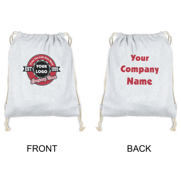 Logo & Tag Line Drawstring Backpacks - Sweatshirt Fleece - Double Sided - APPROVAL