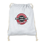 Logo & Tag Line Drawstring Backpack - Sweatshirt Fleece - Double-Sided (Personalized)