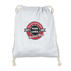 Logo & Tag Line Drawstring Backpack - Sweatshirt Fleece - Single Sided (Personalized)