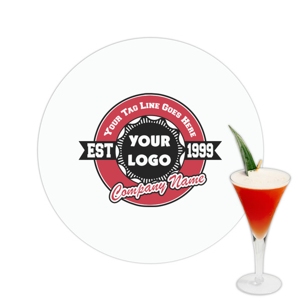Custom Logo & Tag Line Printed Drink Topper - 2.5" (Personalized)