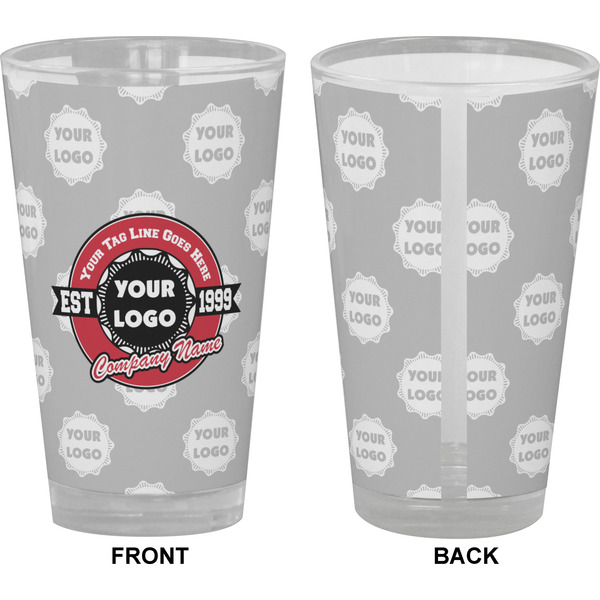 Logo & Tag Line Pint Glass - Full Color - Front & Back Views
