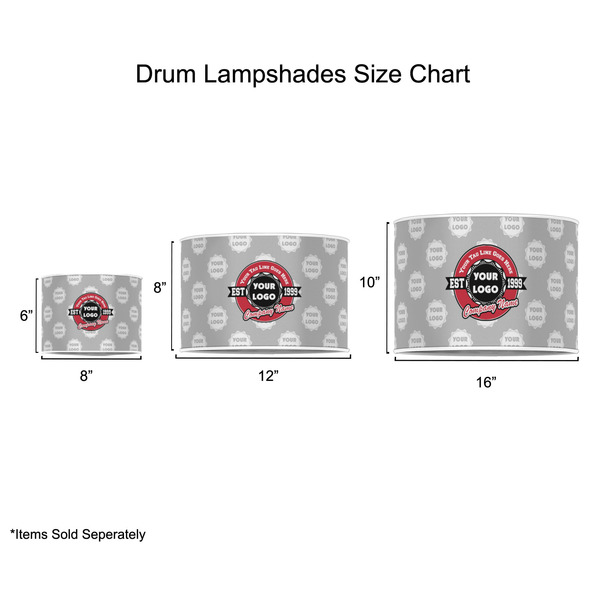 Logo & Tag Line Drum Lampshades - Sizing Chart