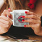Logo & Tag Line Espresso Cup - 6oz (Double Shot) LIFESTYLE (Woman hands cropped)
