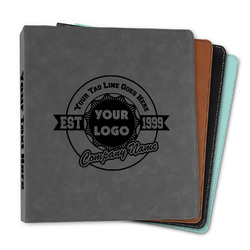 Logo & Tag Line Leather Binder - 1" (Personalized)