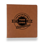 Logo & Tag Line Leather Binder - 1" - Rawhide (Personalized)