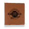 Logo & Tag Line Leather Binder - 1" - Rawhide - Front View