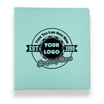 Logo & Tag Line Leather Binder - 1" - Teal (Personalized)