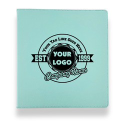 Logo & Tag Line Leather Binder - 1" - Teal (Personalized)