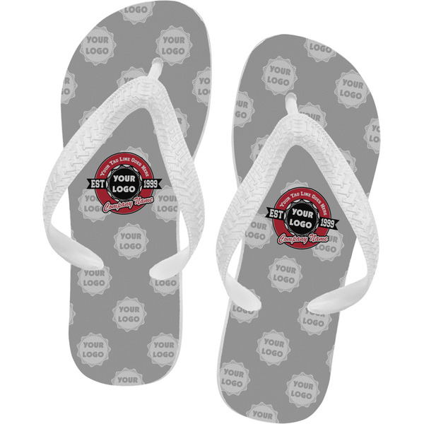 Custom Logo & Tag Line Flip Flops - XSmall w/ Logos