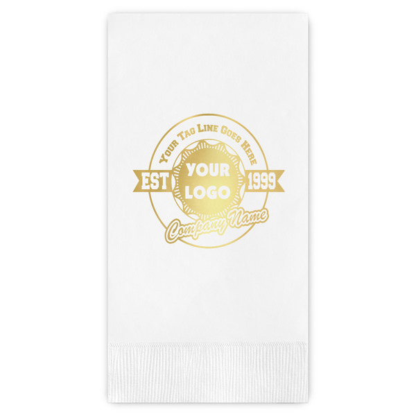 Custom Logo & Tag Line Guest Napkins - Foil Stamped (Personalized)