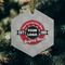 Logo & Tag Line Frosted Glass Ornament - Hexagon (Lifestyle)