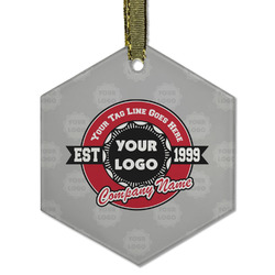 Logo & Tag Line Flat Glass Ornament - Hexagon w/ Logos