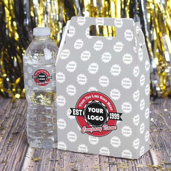 Logo & Tag Line Gable Favor Box - In Context