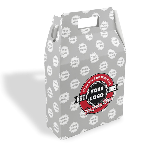 Custom Logo & Tag Line Gable Favor Box w/ Logos