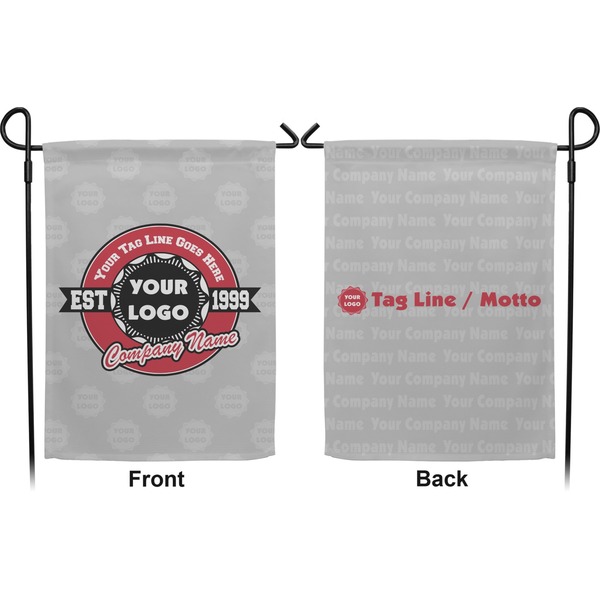Logo & Tag Line Garden Flag - Double Sided Front and Back
