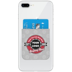 Logo & Tag Line Genuine Leather Adhesive Phone Wallet (Personalized)