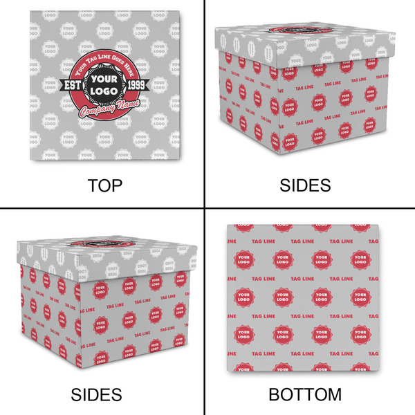 Logo & Tag Line Gift Boxes with Lid - Canvas Wrapped - Large - Approval