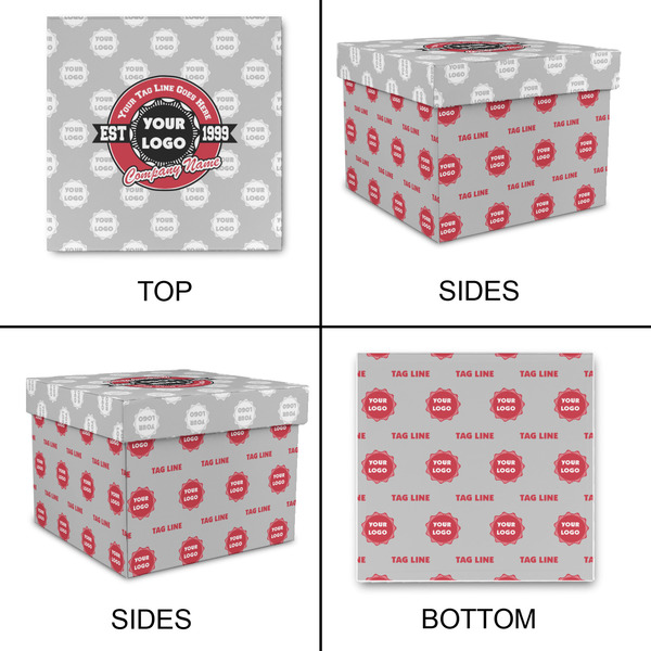 Logo & Tag Line Gift Boxes with Lid - Canvas Wrapped - Medium - Approval