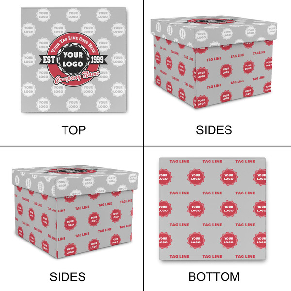 Logo & Tag Line Gift Boxes with Lid - Canvas Wrapped - Small - Approval