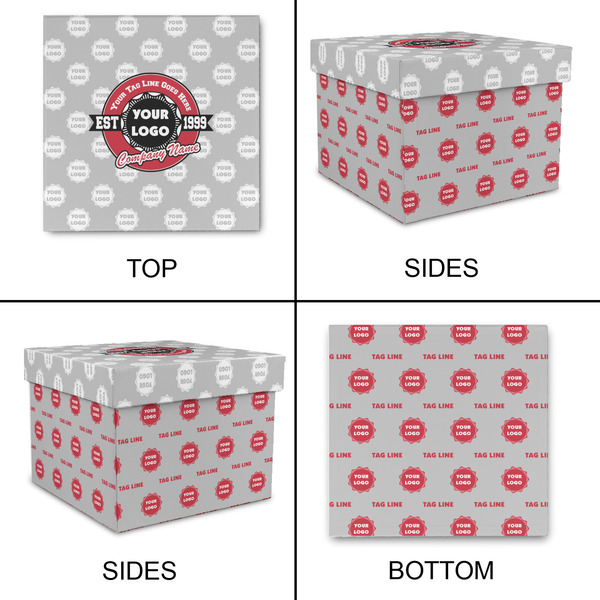 Logo & Tag Line Gift Boxes with Lid - Canvas Wrapped - X-Large - Approval