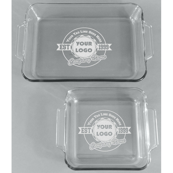 Logo & Tag Line Glass Baking Dish Set - FRONT