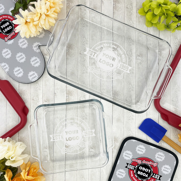 Logo & Tag Line Glass Baking Dish Set - LIFESTYLE