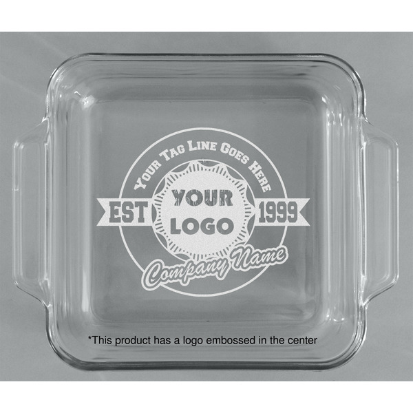 Logo & Tag Line Glass Cake Dish - APPROVAL (8x8)