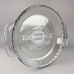 Logo & Tag Line Glass Pie Dish - 9.5in Round (Personalized)