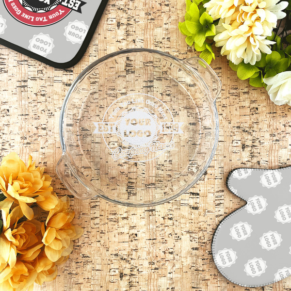 Logo & Tag Line Glass Pie Dish - LIFESTYLE