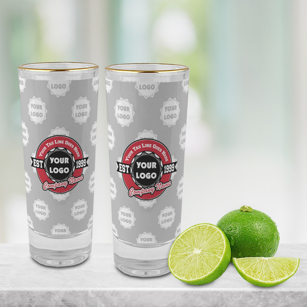 Logo & Tag Line Glass Shot Glass - 2 oz - LIFESTYLE
