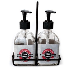 Logo & Tag Line Glass Soap & Lotion Bottle Set (Personalized)
