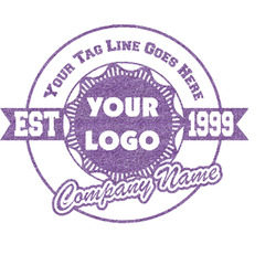 Logo & Tag Line Glitter Sticker Decal - Custom Sized (Personalized)