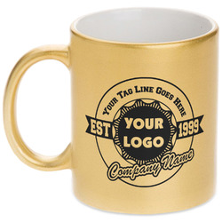 Logo & Tag Line Metallic Gold Mug (Personalized)