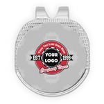 Logo & Tag Line Golf Ball Marker - Hat Clip - Silver