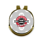 Logo & Tag Line Golf Ball Marker - Hat Clip - Gold