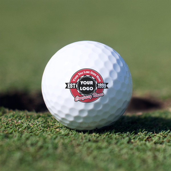 Custom Logo & Tag Line Golf Balls - Non-Branded - Set of 3 (Personalized)
